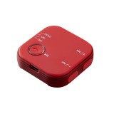 Bluetooth オーディオ レシーバー クリップ付 ワイヤレス 音楽 通話 高音質コーデックAAC対応 レッド グリーンハウス GH-BHRC-RD