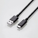 【即納】【代引不可】USB2.0ケーブル A-Cタイプ 認証品 3.0m ブラック エレコム U2C-AC30NBK