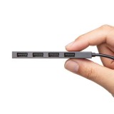 【即納】【代引不可】USBハブ USB Type-Cコネクタ搭載 USB2.0 4ポート スリムハブ ケーブル長6cm コンパクト 持ち運び 便利 シルバー サンワサプライ USB-2TCH23SN