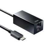 【即納】【代引不可】USBハブ USB Type-Cハブ付 ギガビットLANアダプタ USB3.2/3.1/3.0対応 PD100W セルフパワー・バスパワー両対応 コンパクト ブラック サンワサプライ USB-3TCH32BK