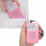 ポケットラジオ クリアな音質 2WAY出力 モノラル受信 ワイドFM 片耳イヤホン付属 単4形×2本使用 ピンク  OHM RAD-P133N-P