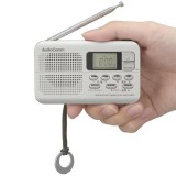 横型スリムラジオ ポケットサイズ デジタル高感度受信 ATS自動選局 DC IN端子搭載 単4形×2本使用  OHM RAD-P280N