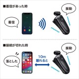 【代引不可】Bluetooth モノラルヘッドセット 両耳対応 ケーブル巻き取り クリップタイプ 振動機能付き USB充電 ブラック サンワサプライ MM-BTMH50BK