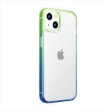 iPhone15 対応 ケース カバー グラデーションハイブリッドケース グリーンｘブルー iPhoneカバー iPhoneケース Premium Style PG-23APT11GR