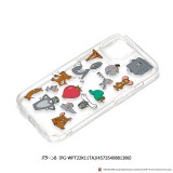 iPhone 14/13用 ハイブリッドケース トムとジェリー 保護ケース カバー 背面保護 ポリカーボネイト クリア TPU ストラップホール付き PGA PG-WPT22K
