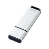 【代引不可】USBメモリ USB2.0 シンプルなアルミボディ 16GB USBポートに挿すだけですぐ使える シルバー サンワサプライ UFD-2AT16GSV