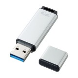 【代引不可】USBメモリ 超高速 USB3.1 Gen1 シンプルなアルミボディ 16GB USBポートに挿すだけですぐ使える シルバー サンワサプライ UFD-3AT16GSV