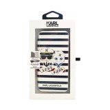 iPhoneX 手帳型 ケース KARL LAGERFELD カールラガーフェルド 公式ライセンス商品 Booktype case Sailors Stripes エアージェイ KLFLBKPXKSS