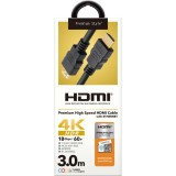 PREMIUM HDMI ストレートケーブル 3.0m ブラック ブラック プレミアムハイスピード HDR 対応 BT.2020 対応 イーサネット対応 フルHD対応 4K2K対応 PGA PG-HDST30M