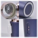 ファッションシェーバー 回転式27枚刃 USB充電式 ミラー付キャップ 保護等級IPX5 ブルー  OHM HB-FSB80-A