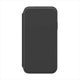 iPhone15 Plus 対応 ケース カバー ガラスフリップケース ブラック 手帳型 カードポケット 強化ガラス 耐衝撃 背面クリア Premium Style PG-23CGF01BK