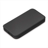 iPhone15 Plus 対応 ケース カバー ガラスフリップケース ブラック 手帳型 カードポケット 強化ガラス 耐衝撃 背面クリア Premium Style PG-23CGF01BK