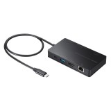 【即納】【代引不可】USB Type-C ドッキングステーション Type-Cケーブル HDMI USB 有線LAN 会議 ミーティング プレゼン オフィス用品 OA機器 サンワサプライ USB-DKM3BK
