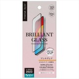 iPhone15 Plus 対応 ガイドフレーム付 液晶全面保護ガラス BRILLIANT 2度強化 ゴリラガラス アンチグレア Premium Style PG-23CGLW03AG