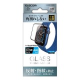 【代引不可】Apple Watch SE/Series 6/Series 5/Series 4 44mm 液晶保護ガラス 高硬度9H 3D PETフレーム付 全面保護 反射防止 指紋防止 エレコム AW-20MFLGFRMBK