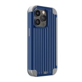 iPhone 14 Pro 6.1インチ 用  ハイブリッド フリップ ケース カバー スーツケースデザイン ブルー PGA PG-22QHF03BL