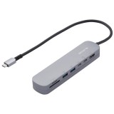 【即納】【代引不可】Type-C ドッキングステーション アルミボディ USB-A×2 HDMI×1 USB-C×2 SD+microSDスロット シルバー エレコム DST-C21SV/EC