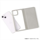 iPhone 14 iPhone 13 ケース カバー 軽量 背面クリアフラップケース ブラック Amake 高透明 カード収納 LEPLUS NEXT LN-IM22AMEBK