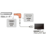 HDMIアダプタ　L型 (下) ケーブル 配線 オーディオ AV機器 PC パソコン 周辺機器 サンワサプライ AD-HD27LD