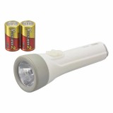 乾電池付LEDライト 110lm 単2形×2本付属 連続使用81時間 蓄光スイッチ  OHM LHP-2211C7