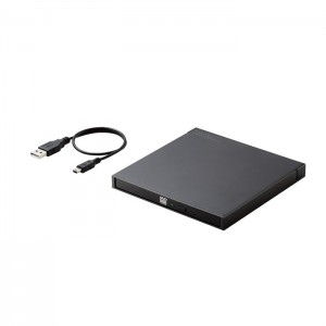 【代引不可】スマホ タブレット 用 外付け CDドライブ 有線接続 再生・録音 ブラック ロジテック LDR-SM8URBK