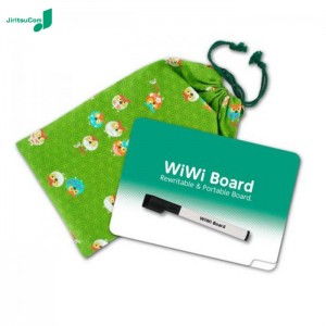 筆記用メモボード 巾着袋付 筆談用 携帯 持ち運び ワイワイボード 自立コム JI-WiWiC