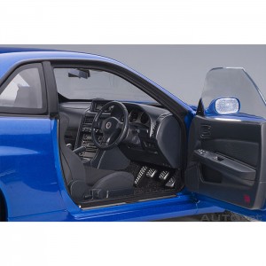 1/18 日産 スカイライン GT-R R34 Vスペック II ベイサイドブルー 車 模型 ミニカー スーパーカー AUTOart オートアート 77408