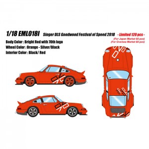 1/18 シンガー 911 DLS ブライトレッド (グッドウッド・フェスティバル・オブ・スピード 2018) 【限定品】 メイクアップ EML018I