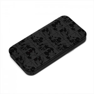 iPhone15 Pro 対応 ケース カバー ガラスフリップケース ミッキーマウス 手帳型 カードポケット 強化ガラス 背面クリア Disney キャラクター Premium Style PG-D23BGF01MKY