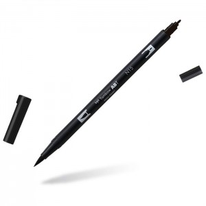 デュアルブラッシュペン ABT 6色セット ナチュラル 筆ペン 細ペン ツインタイプ グラフィックマーカー アートペン トンボ鉛筆 AB-T6CNT
