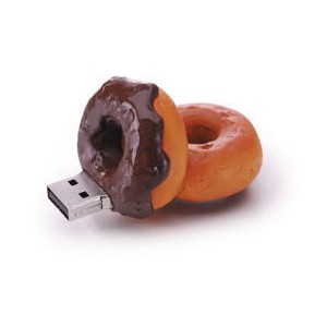 グリーンハウス ドーナツ型USBメモリー チョコレート 2GB GH-UFD2GF-DC