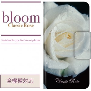 全機種対応 スマホケース/スマホカバー 手帳型スマートフォンケース/カバー blew photography×ドレスマ スペシャルコラボ企画 bloom Classic Rose（classic white） ドレスマ MOR007