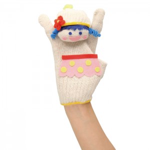 手袋人形 黄 セット てぶくろ にんぎょう 指人形 オリジナル 作成 図工 工作 手芸 教材 幼児 子供 アーテック 50913