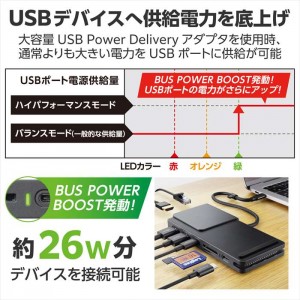 【即納】【代引不可】パワーステータス LED機能搭載 ドッキングステーション USB PD対応 USBA×2/HDMI×1 USB-C×2 LAN×1/SD+microSDスロット ロジテック LHB-PMP8U3PS