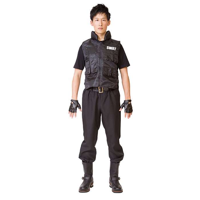Menコス スワット Swat 特殊部隊 コスプレ メンズ 男性 衣装 仮装 変装 コスチューム パーティー イベント クリア