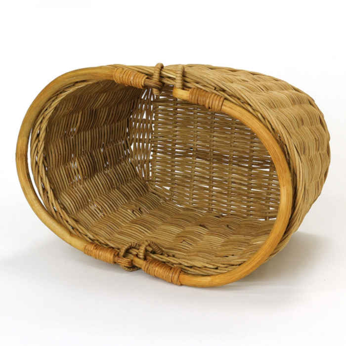 バスケット かご カゴ 収納かご オーバル ハンドルバスケット 収納 ベトナム製 ラタン インテリア ランドリーバスケット オーバル