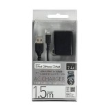 iPhone スマートフォン スマホ AC-USB 充電器 2.4A Lightningケーブル付き ブラック オズマ IH-ACU24L150K