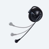 【代引不可】ヘッドセット 有線 4極 片耳 耳掛けタイプ ケーブル長1.8m コンパクト 収納 持ち運び 便利 オンラインゲーム ビデオ会議 ブラック エレコム HS-EH01TBK
