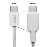 【代引不可】USB Type-Cシリコンメッシュケーブル（PD60W・1m・ホワイト）Type-Cケーブル 急速充電 データ通信 サンワサプライ KU-CCP60SM10W