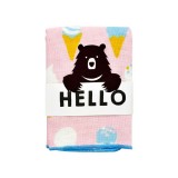 HELLO BEAR タオルハンカチ アイス 25ｘ25cm ミニタオル ポップ かわいい キッズ向け 現代百貨 A293ICE