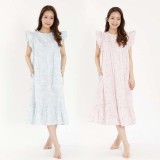 ワンピース ギンガムチェック シナモン フリルワンピース レディースサイズ サンリオ 半袖 寝巻 パジャマ 部屋着 ルームウエア サザック SAN-1480