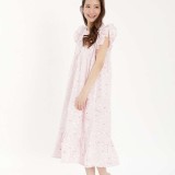 ワンピース ギンガムチェック シナモン フリルワンピース レディースサイズ サンリオ 半袖 寝巻 パジャマ 部屋着 ルームウエア サザック SAN-1480