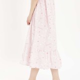 ワンピース ギンガムチェック シナモン フリルワンピース レディースサイズ サンリオ 半袖 寝巻 パジャマ 部屋着 ルームウエア サザック SAN-1480