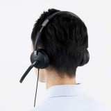 【即納】【代引不可】USB有線ヘッドセット 両耳 オーバーヘッドタイプ デュアルマイクノイズリダクション ノイズカット性能 ブラック エレコム HS-HP101UNCBK