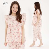 パジャマ チェック マイメロ フリルパジャマ レディースサイズ 上下セット サンリオ キャラクターパジャマ 半袖 寝巻 パジャマ 部屋着 ルームウエア サザック SAN-1481