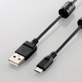 【即納】【代引不可】カメラ接続用USBケーブル（micro-Bタイプ）/デジカメ用USBケーブル/microB/フェライトコア/0.5m/ブラック エレコム DGW-AMBF05BK