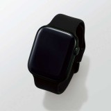 【即納】【代引不可】Apple Watch 45/44/42mm シリコンバンド 耐衝撃 アップルウォッチバンド 柔らかい装着感 シンプル おしゃれ ブラック エレコム AW-45BDSCBK