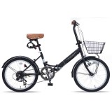 【北海道・四国・九州・沖縄・離島配送不可】【代引不可】折畳自転車20インチ マットブラック LEDオートライト 6段ギア SHIMANO6段変速付 折りたたみ自転車  MYPALLAS MF207-BK