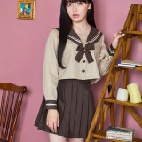 オルチャンセーラー ベージュブラウン コスチューム 衣装 仮装 変装 クリアストーン 4560320900818