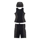 フィットネス補正水着 キャミソールタイプ 3L～4Lサイズ 帽子付 美補正 シェイプアップ レディース 水着 スイムウェア ドット グローバルジャパン